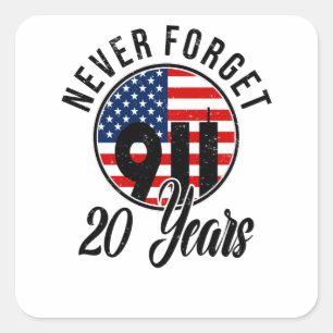 9 11 Patriots Day Flag USA September 11th Square Sticker