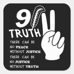 9-11 Truth No Peace Without Justice Square Sticker