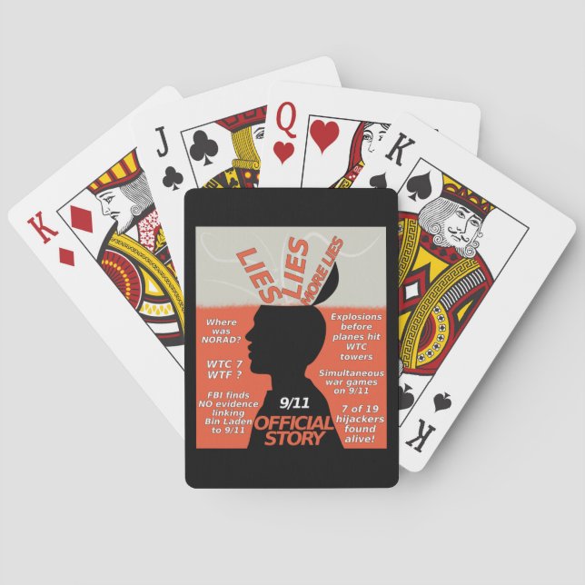 9-11 Truth Official Story Lies Playing Cards (Back)