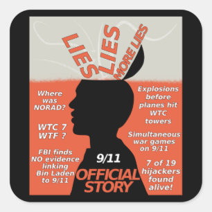 9-11 Truth Official Story Lies Square Sticker