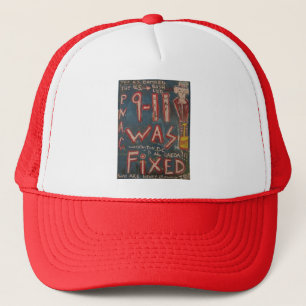 9-11 was fixed blue trucker hat