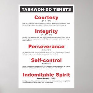 9-2 Generic Taekwon-Do Tenets Poster