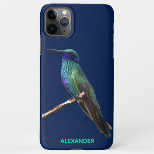 $9.50 Hummingbird Blue Personalised BUDGET iPhone 11Pro Max Case