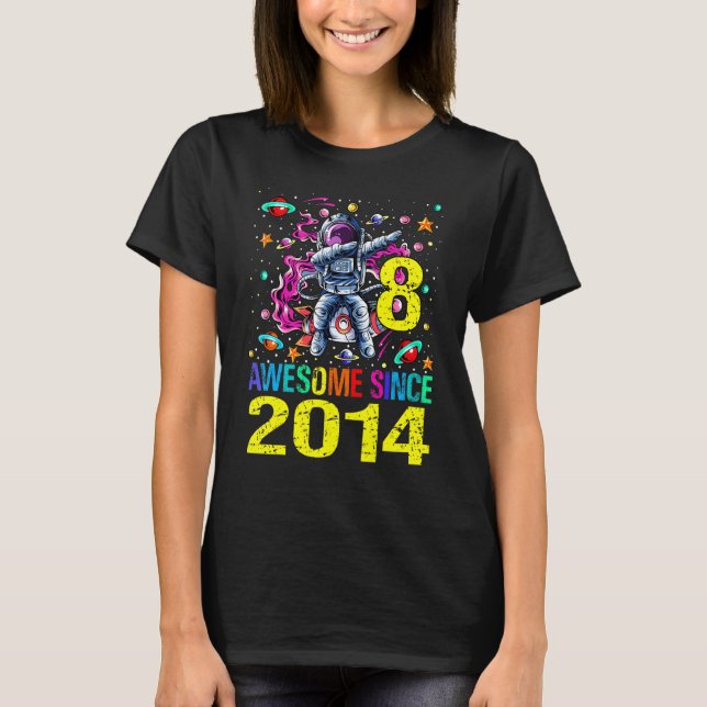 9 Awesome Since 2013 Astronaut 9th Birthday Space T-Shirt (Front)