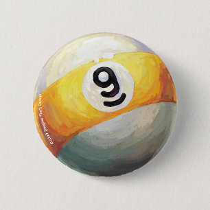 9 ball 6 cm round badge