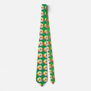 9 ball Art Pattern Green Tie