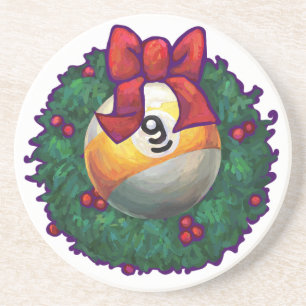9 ball Christmas Coaster