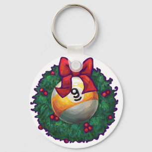 9 ball Christmas Key Ring