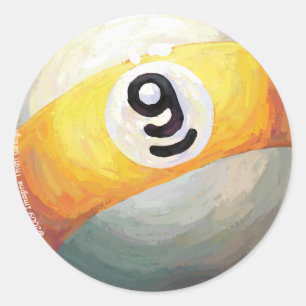 9 ball classic round sticker