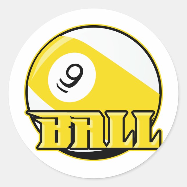 9 Ball Classic Round Sticker (Front)