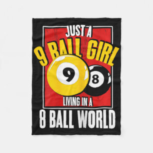 9 Ball Girl Living In 8 Ball World Snooker Pool Bi Fleece Blanket