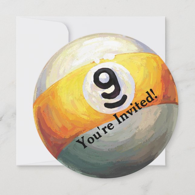 9 ball Party Invitation (Front)