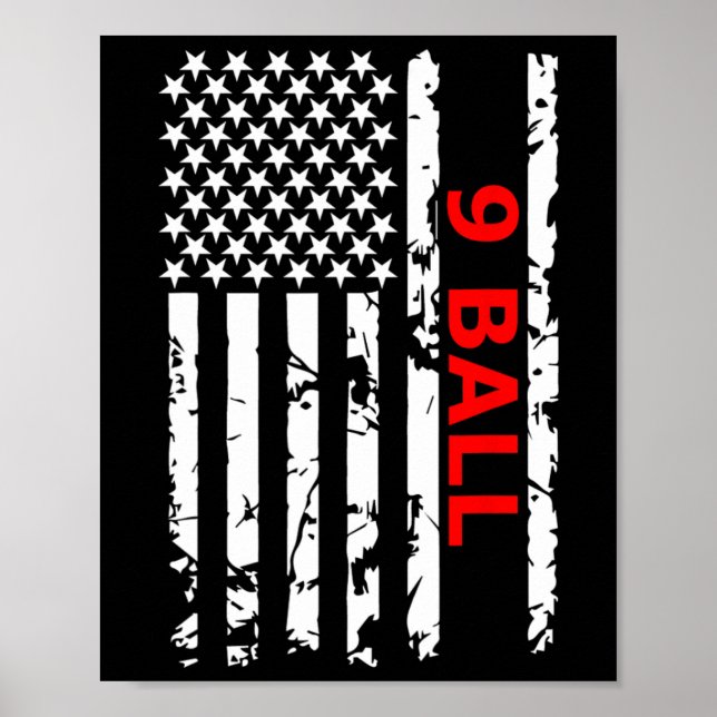 9 Ball Pool Table Billiards Gift  Poster (Front)