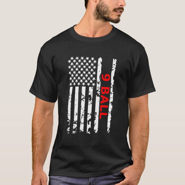 9 Ball Pool Table Billiards Gift T-Shirt (Front)