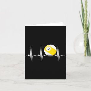 9 Ball Shirt - Pool Player Nine Ball Heartbeat Gif Card