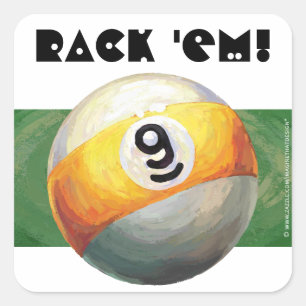 9 ball square sticker