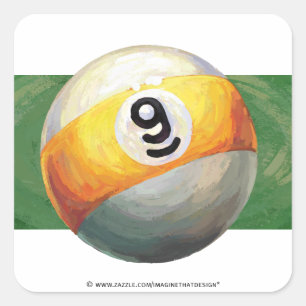 9 ball square sticker