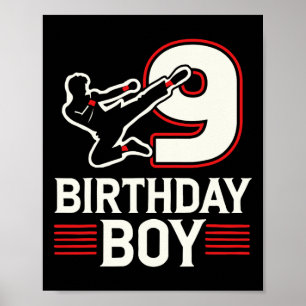 9 Birthday Boy Karate Enthusiast Poster