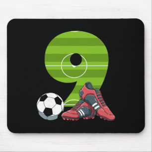 9 Birthday Soccer First Birthday Football Kids Mouse Mat