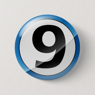 9 blue 6 cm round badge