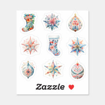 9 Boho Christmas Custom-Cut Vinyl Sticker