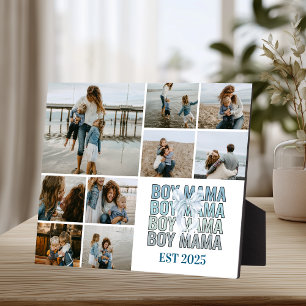 9 Boy Mama Custom Photo Collage Plaque