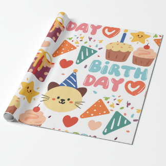 9- Boys Birthday wrapping paper pattern