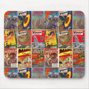 9 Classic SF Pulp Covers Mouse Mat