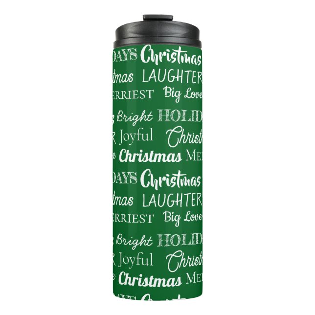 9 Custom Names Typography Christmas Thermal Tumbler (Front)