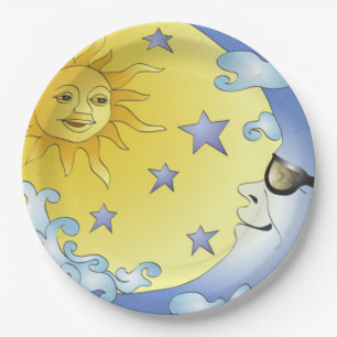 9" Custom Paper Plates/Sun, Moon and Stars Plate
