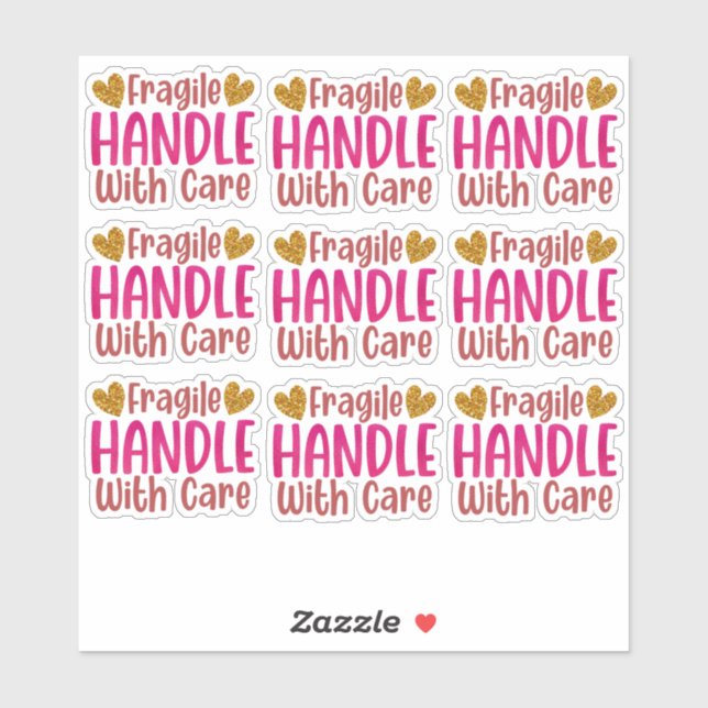 9 Cute Fragile Handle With Care Small Business (Sheet)