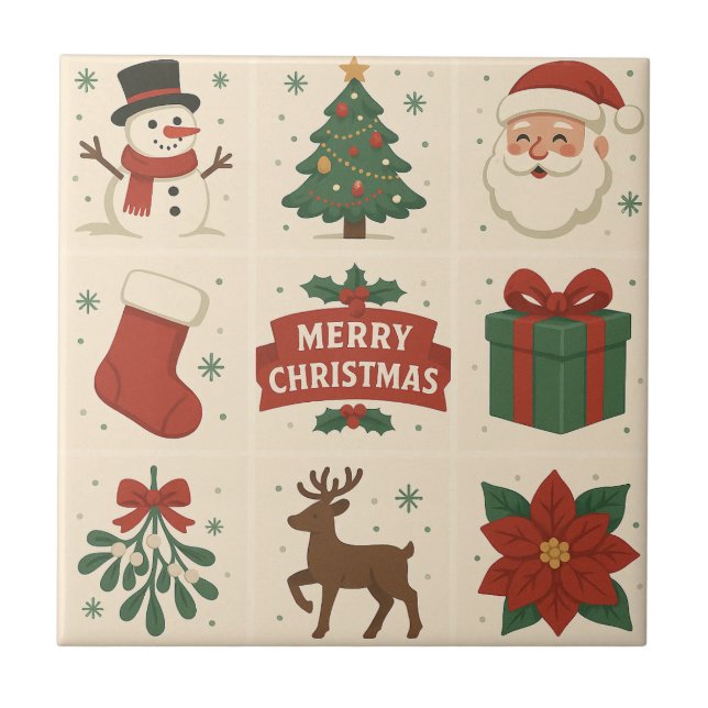 9 Cute Merry Christmas Images Tile (Front)