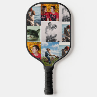 9 Family Photo Personalized Collage Pickleball Paddle