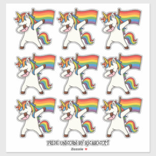 9 Gay Pride Dabbing Unicorns With Flag