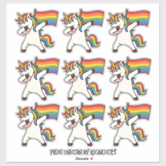 9 Gay Pride Dabbing Unicorns With Flag