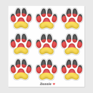 9 German Dog Paw Prints