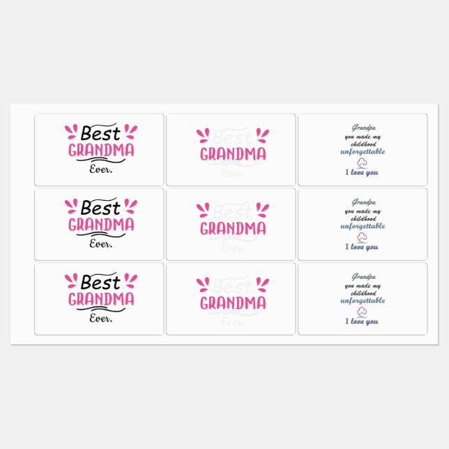 9 Grandpa and Grandma stickers/ Best Grandma ever/ (Sheet)