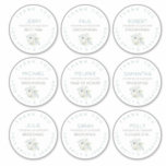 9 Individual Name Thank You Bridal Floral Large<br><div class="desc">Add a thank you with a personal touch to your favours for your bridesmaids and groomsmen. This sheet has nine stickers each of approximately 4.5" in diameter and you can personalise each individually with your recipient's name and the role they had at your wedding. The curved Thank You text at...</div>