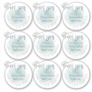9 Individual Names Thank You Message Bridal Party