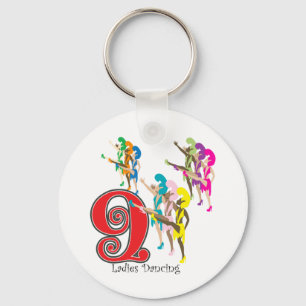 9 Ladies Dancing Key Ring