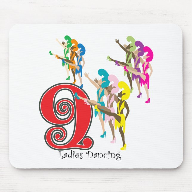 9 Ladies Dancing Mouse Mat (Front)