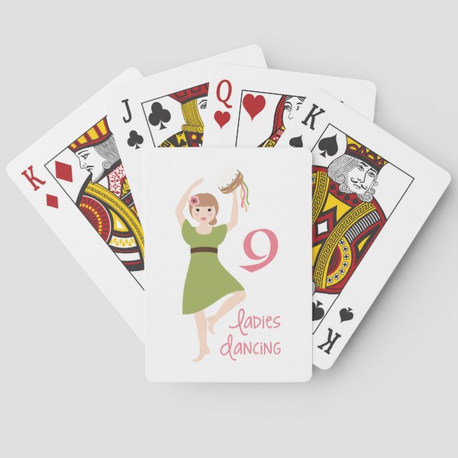 9 Ladies Dancing Playing Cards (Back)