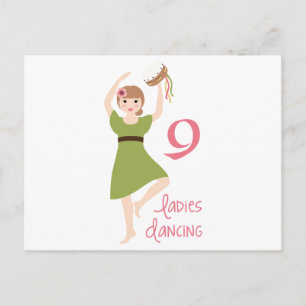 9 Ladies Dancing Postcard