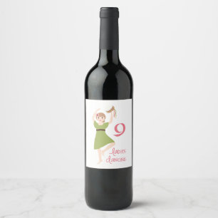 9 Ladies Dancing Wine Label