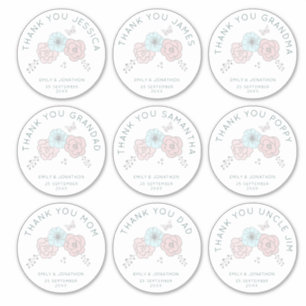 9 Large Individual Name Thanks Flower Wedding