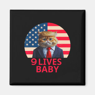 9 Lives Baby Cat Trump 2024 Win Victory Winner Tru Magnet