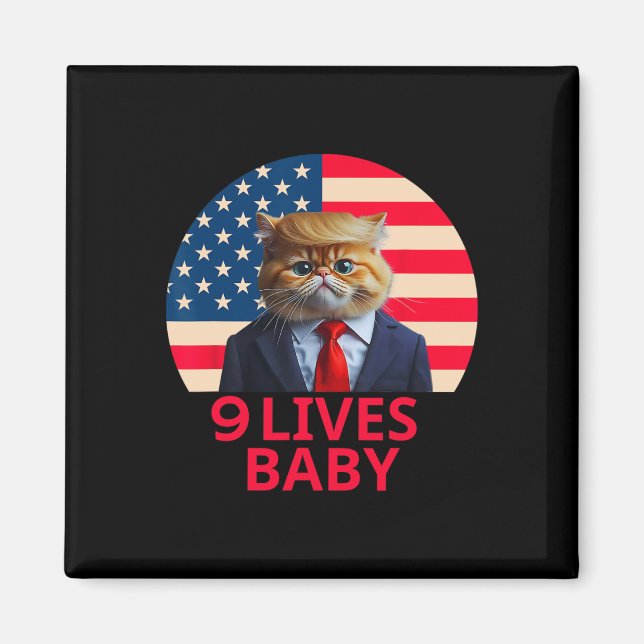 9 Lives Baby Cat Trump 2024 Win Victory Winner Tru Magnet (Front)