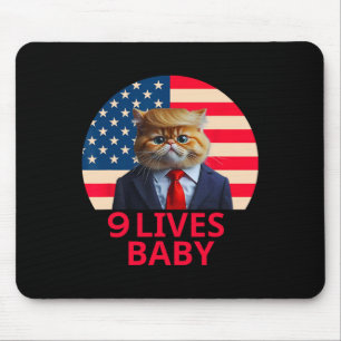 9 Lives Baby Cat Trump 2024 Win Victory Winner Tru Mouse Mat