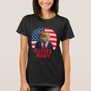 9 Lives Baby Cat Trump 2024 Win Victory Winner Tru T-Shirt