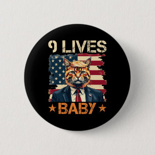 9 Lives By Trump 2024 Win Victory Winner Trump 6 Cm Round Badge